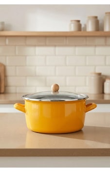 Bambum Lumino Emaye Kızartma Tencere 22 Cm Hardal B7699 Sarı Bambum Lumino Emaye Kızartma Tencere 22 Cm Hardal B7699 Sarı