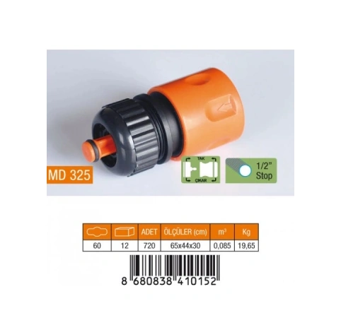 1/2 Hortum Bağlantı Adaptörü Stoplu 1/2 Hortum Bağlantı Adaptörü Stoplu