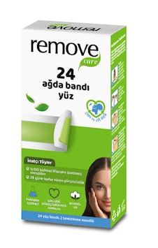Remove Yüz Ağda Bandı İnatçı Ve Sık Tüyler 24'lü Remove Yüz Ağda Bandı İnatçı Ve Sık Tüyler 24'lü