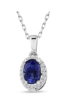 Pırlanta Safir Taşlı Kolye Pırlanta Safir Taşlı Kolye