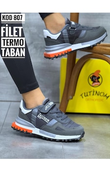 Tutınom Termo Taban Ortopedik Çocuk Spor Ayakkabı Kız Ve Erkekler İçin Okul Ayakkabısı Gri Turuncu Tutınom Termo Taban Ortopedik Çocuk Spor Ayakkabı Kız Ve Erkekler İçin Okul Ayakkabısı Gri Turuncu