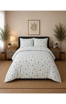 Çift Kişilik Nevresim Takımı %100 Pamuk 200x220 Lastikli Çarşaflı 160x200 Sarı - Mavi Çift Kişilik Nevresim Takımı %100 Pamuk 200x220 Lastikli Çarşaflı 160x200 Sarı - Mavi