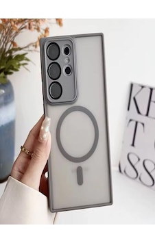Samsung Galaxy S25 Ultra Uyumlu Magsafe Lens Korumalı Kılıf Gri Samsung Galaxy S25 Ultra Uyumlu Magsafe Lens Korumalı Kılıf Gri