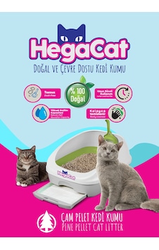 Hegacat Çam Peleti Kedi Kumu Kokusuz Ve Topaklaşmayan 30 L