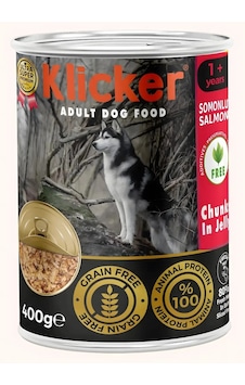 Klıcker 12 Adet Jöleli Parça Etli Yetişkin Köpek Konserve Yaş Maması Somonlu 400 Gr Klıcker 12 Adet Jöleli Parça Etli Yetişkin Köpek Konserve Yaş Maması Somonlu 400 Gr
