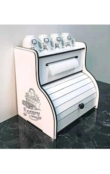 Ekmeklik,havluluk,baharat Rafı,mutfak Düzenleyici Beyaz Ekmeklik,havluluk,baharat Rafı,mutfak Düzenleyici Beyaz