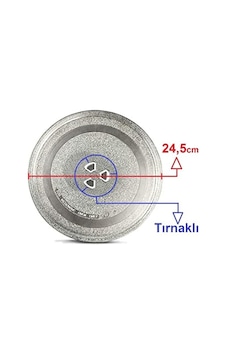 Mikrodalga Fırın Döner Cam Tabak 24,5cm Çapında Tırnaklı Borcam T Mikrodalga Fırın Döner Cam Tabak 24,5cm Çapında Tırnaklı Borcam T