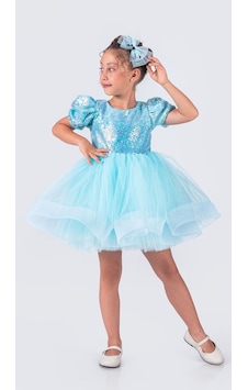 Mnk Baby & Kids Tütü Gren Etekli Kız Çocuk Pul Payetli Kısa Kol Kikidi Elbise Mnk0601 Turkuaz Mnk Baby & Kids Tütü Gren Etekli Kız Çocuk Pul Payetli Kısa Kol Kikidi Elbise Mnk0601 Turkuaz