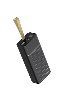 Megafox B-33 30000mAh Hızlı Şarj Özellikli Askılı Led Göstergeli Taşınabilir Powerbank - Siyah