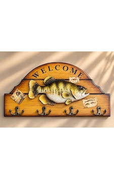 Balık Figürlü Ahşap Welcome Duvar Askısı Ve Anahtarlık Alk6254 Balık Figürlü Ahşap Welcome Duvar Askısı Ve Anahtarlık Alk6254