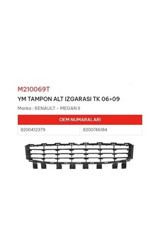 Tampon Alt Izgarası Tk 06> 09 Megane Iı Tampon Alt Izgarası Tk 06> 09 Megane Iı