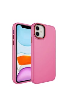Apple Uyumlu iPhone 11 Kılıf Metal Çerçeve Ve Buton Tasarımlı Silikon Zore Luna Kapak Pembe Apple Uyumlu iPhone 11 Kılıf Metal Çerçeve Ve Buton Tasarımlı Silikon Zore Luna Kapak Pembe