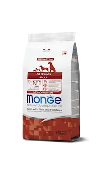 Monge All Breeds Tek Proteinli Tüm Irklar İçin Kuzulu Yetişkin Köpek Maması 2,5 Kg Monge All Breeds Tek Proteinli Tüm Irklar İçin Kuzulu Yetişkin Köpek Maması 2,5 Kg