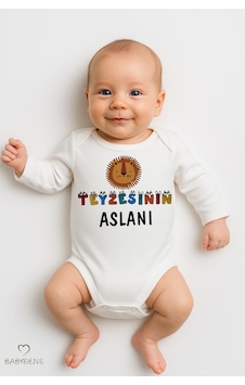 Babyden's Teyzesinin Aslanı Yazılı Bebek Zıbını %100 Pamuk Unisex Uzun Kollu Body Beyaz Babyden's Teyzesinin Aslanı Yazılı Bebek Zıbını %100 Pamuk Unisex Uzun Kollu Body Beyaz