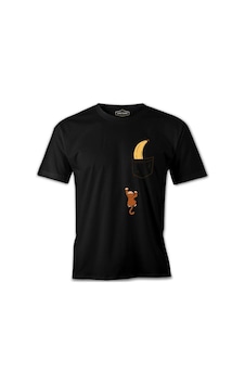 Monkey Climbing For Banana İn The Pocket Siyah Erkek Tshirt 001 Monkey Climbing For Banana İn The Pocket Siyah Erkek Tshirt 001
