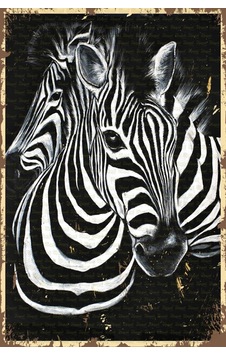 Zebra Görselli Retro Ahşap Poster - 711991260 Zebra Görselli Retro Ahşap Poster - 711991260