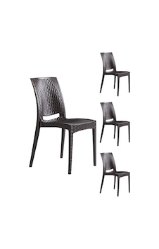 4 Adet Rattan Kahve Sandalye / Balkon-bahçe-teras 4 Adet Rattan Kahve Sandalye / Balkon-bahçe-teras