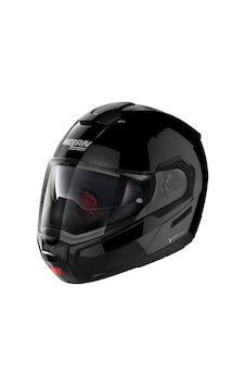 Nolan N90.3 Classic N-Com 003 Çeneden Açılır Kask Gri - Parlak Siyah