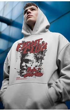 Sevbano Fight Club Dövüş Kulübü Tyler Durden Film Ön Baskılı Unisex Overs beyaz Sevbano Fight Club Dövüş Kulübü Tyler Durden Film Ön Baskılı Unisex Overs beyaz