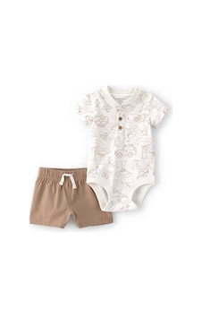 Carter's Erkek Bebek Body Şort Set 1u564910 Kahverengi-beyaz Carter's Erkek Bebek Body Şort Set 1u564910 Kahverengi-beyaz