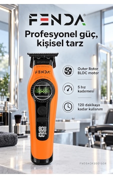 Fenda Profesyonel Bldc Motor 8000 Rpm Tıraş Makinesi Turuncu Fenda Profesyonel Bldc Motor 8000 Rpm Tıraş Makinesi Turuncu