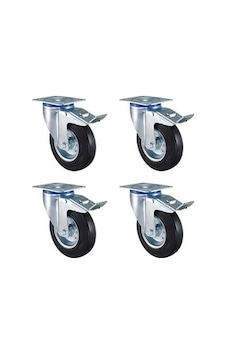Kauçuk Dolgu Lastik Sanayi Tekeri 4'lü Frenli Tekerlek-125 Mm Çap Kauçuk Dolgu Lastik Sanayi Tekeri 4'lü Frenli Tekerlek-125 Mm Çap