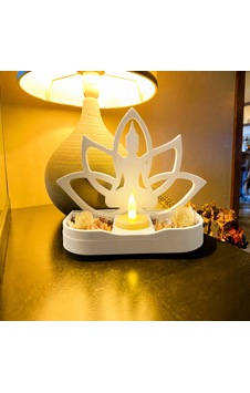 3d Baskı Lotus Buda Mumluk - Dekoratif Tealight Mumluk-beyaz Çok Renkli 3d Baskı Lotus Buda Mumluk - Dekoratif Tealight Mumluk-beyaz Çok Renkli
