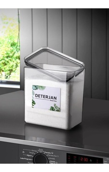 Dekoratif Dikdörtgen Deterjan Kutusu Kavanozu Şeffaf Şeffaf