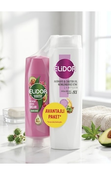 Elidor Şampuan Avokado Castor Oil Nemlendirici Şampuan 400ml + Saç Kremi 200ml Elidor Şampuan Avokado Castor Oil Nemlendirici Şampuan 400ml + Saç Kremi 200ml