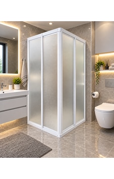 Yeni Kırılmaz Mika Camlı Duşakabin Nd800 Beyaz Yeni Kırılmaz Mika Camlı Duşakabin Nd800 Beyaz
