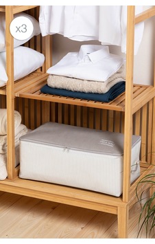 Ocean Home Textile 3'lü Orta Boy Gri Çizgili Stuff & Things Hurç Set 52 X 28 X 21 Cm Gri Ocean Home Textile 3'lü Orta Boy Gri Çizgili Stuff & Things Hurç Set 52 X 28 X 21 Cm Gri