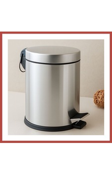 Erdo Ticaret 8 L Pedallı Krom Metal Çöp Kovası Erdotıca