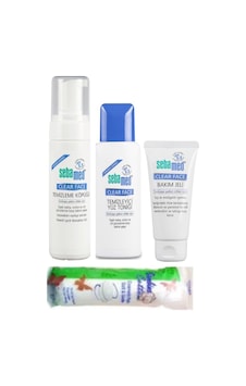 Sebamed Clear Face Temizleyici Yüz Toniği 150 ML + Clear Face Temizleme Köpüğü 150 ML + Clear Face Bakım Jeli 50 ML + Makyaj Pamuğu 70'li Sebamed Clear Face Temizleyici Yüz Toniği 150 ML + Clear Face Temizleme Köpüğü 150 ML + Clear Face Bakım Jeli 50 ML + Makyaj Pamuğu 70'li