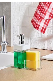 Beyaz Renkli Sıvı Sabunluk Süngerlik Hazneli 450 Ml Diğer Beyaz Renkli Sıvı Sabunluk Süngerlik Hazneli 450 Ml Diğer