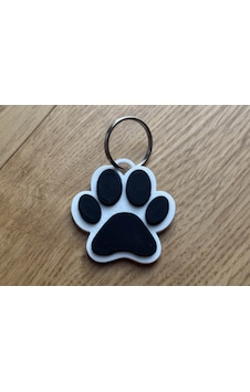 Köpek Pençesi Anahtarlık Beyaz - Siyah Köpek Pençesi Anahtarlık Beyaz - Siyah