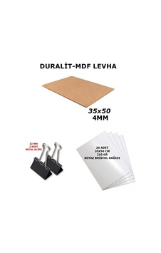 1 Adet 35x50 Cm 4mm Duralit , 2 Adet 32 Mm Klips Ve 20 Adet 35x50 Cm Beyaz Bristol 210 Gr 1 Adet 35x50 Cm 4mm Duralit , 2 Adet 32 Mm Klips Ve 20 Adet 35x50 Cm Beyaz Bristol 210 Gr