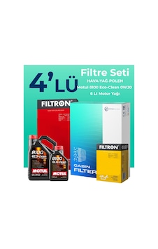 Filtron Volvo S90 2.0 Dizel D4 Filtre Bakım Seti Motul Motor Yağlı (2016-2018) 4 Lü