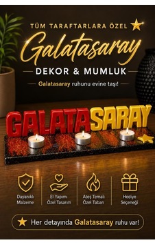 Kırmızı Sarı Taraftar Temalı Dekoratif İsimlik Ve Mumluk Seti Kırmızı Sarı Taraftar Temalı Dekoratif İsimlik Ve Mumluk Seti