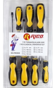 Rico 003Rk0026 7 Yedi Parça Klasik Tornavida Seti Takımı N112026 Rico 003Rk0026 7 Yedi Parça Klasik Tornavida Seti Takımı N112026