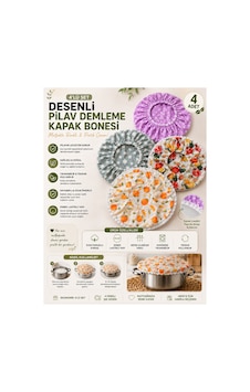 Desenli Pilav Demleme Kapak Bonesi Demlematik 4 Adet Desenli Pilav Demleme Kapak Bonesi Demlematik 4 Adet
