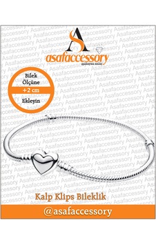 Kalp Klips Bileklik 20 Cm Gümüş Kalp Klips Bileklik 20 Cm Gümüş