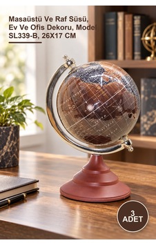 3 Adet Dekoratif Dünya Küresi Masaüstü Ve Raf Süsü, Ev Ve Ofis Dekoru, Model Sl339-b, 26x17 Cm 1 3 Adet Dekoratif Dünya Küresi Masaüstü Ve Raf Süsü, Ev Ve Ofis Dekoru, Model Sl339-b, 26x17 Cm 1