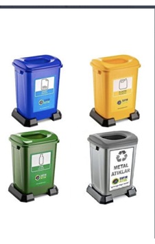 4 Lü Geri Dönüşüm Kutusu Kağıt Atık Plastik Atık Cam Ve Sıfır Atık Kutuları 50 Lt Sarı/kırmızı/yeşil/gri - Grdnsm-111