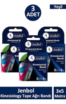 Jenbol Kinesiology Tape Bandı 5 Cm X 5 M - Yeşil 3 Adet Jenbol Kinesiology Tape Bandı 5 Cm X 5 M - Yeşil 3 Adet