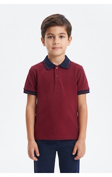 Kolej Polo Yaka Tişört Bordo Lacivert Yakalı Bgl-st05679 Kolej Polo Yaka Tişört Bordo Lacivert Yakalı Bgl-st05679