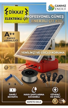 Güneş Enerjili Elektrikli Çit Tam Set 5-6 Dönüm 1000m Tel 25w Panel Yaban Domuzu Koruma Çiti Güneş Enerjili Elektrikli Çit Tam Set 5-6 Dönüm 1000m Tel 25w Panel Yaban Domuzu Koruma Çiti