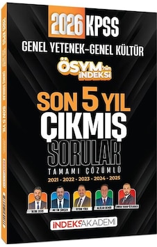 İndeks Akademi 2026 Kpss Genel Yetenek Genel Kültür Ösym Nin İndeksi Çıkmış Sorular Son 5 Yıl Çözümlü İndeks Akademi 2026 Kpss Genel Yetenek Genel Kültür Ösym Nin İndeksi Çıkmış Sorular Son 5 Yıl Çözümlü