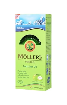 Moller's Omega 3 Doğal Elma Aromalı Balık Yağı 250 Ml Moller's Omega 3 Doğal Elma Aromalı Balık Yağı 250 Ml