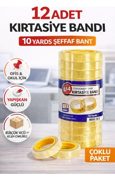 12 Adet Kırtasiye Bandı 10 Yards Şeffaf Bant Güçlü Yapışkan Ofis Okul Ev Kullanımı Küçük Bant Seti 12 Adet Kırtasiye Bandı 10 Yards Şeffaf Bant Güçlü Yapışkan Ofis Okul Ev Kullanımı Küçük Bant Seti