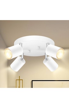 Rsylight Metal Beyaz Retro Dekoratif Modern 4 Lü Led Spot 180 Derece Mafsallı Günışığı Ampullü Beyaz Rsylight Metal Beyaz Retro Dekoratif Modern 4 Lü Led Spot 180 Derece Mafsallı Günışığı Ampullü Beyaz